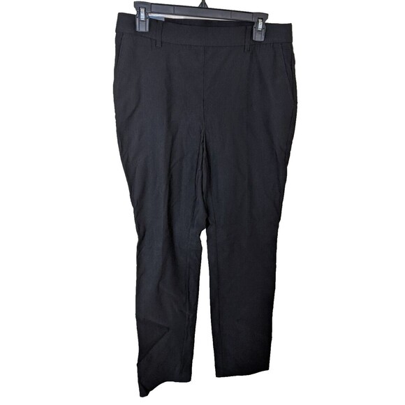Rafaella Pant Women's Black Pull On Elastic Waist Straight Leg Ankle Size 10 - Picture 1 of 10